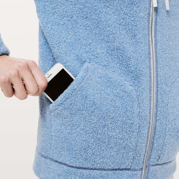 Lululemon So Sherpa Hooded Jacket Blue Medium - Picture 13 of 13